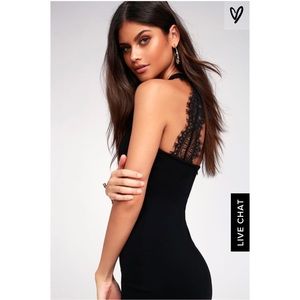 Lulus Black Lace Bodycon Dress